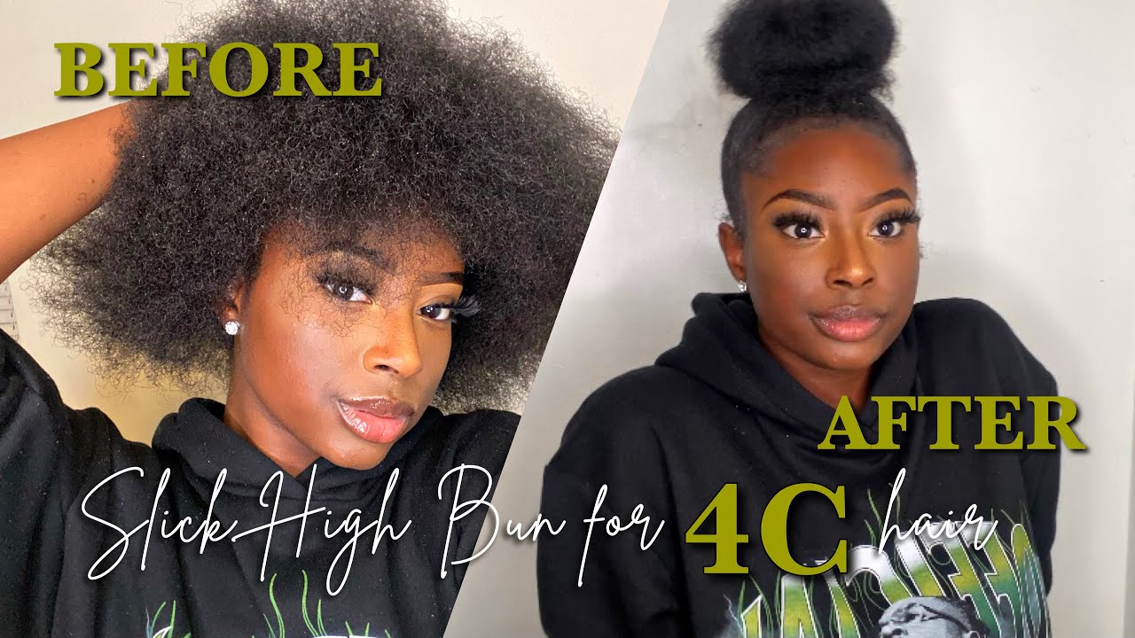 SLICK HIGH BUN for THICK 4C HAIR FT GUMMY WAX | MSE - YouTube