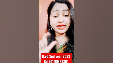 B.ed 2nd year 2023 (BD 201) knowledge and curriculum| Answer key| #viralshorts #rmpssu