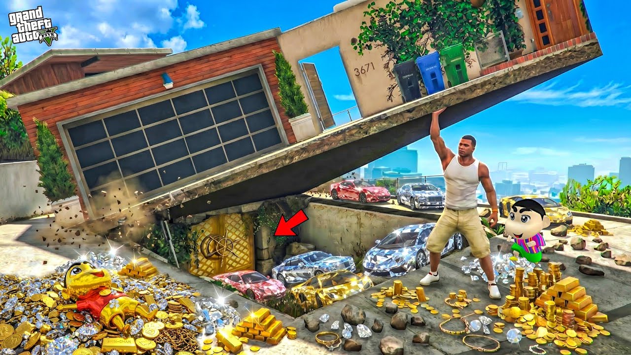 Franklin And Shinchan Found a SECRET Garage Under the House in GTA 5! Bangla Gameplay