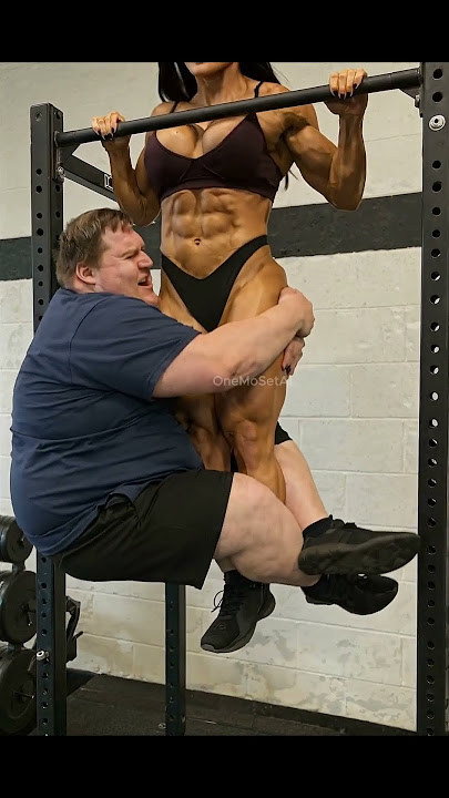 Female bodybuilder works out with her husband!