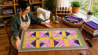 🔥Don't Throw Away Fabric Scraps! Make a Beautiful Patchwork Table Runner | Easy Sewing DIY