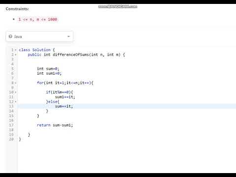 100103. Divisible and Non-divisible Sums Difference | Leetcode | Weekly Contest 366.
