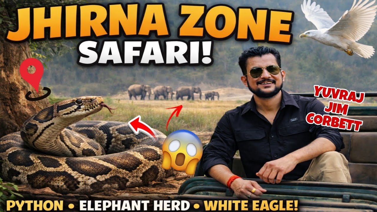 Python Alert 🐍 | JHIRNA ZONE Safari Full Adventure 🤩 #yuvrajjimcorbett ...