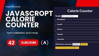 FreeCodeCamp - Javascript - Form Validation by Building a Calorie Counter | Steps - 42 Net Worth