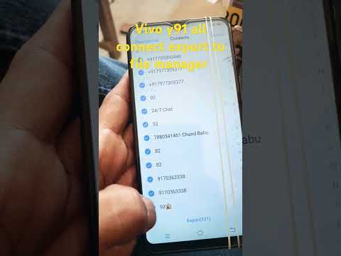 Vivo Y91 All Contacts Export to File Manager 📱 | Easy Contact Backup #shorts