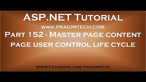 Part 152   Master page content page user control life cycle in asp net