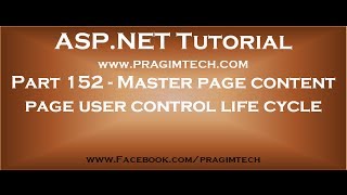 Part 152   Master page content page user control life cycle in asp net