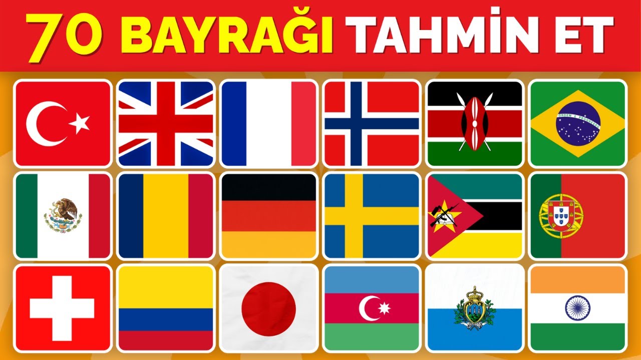 Bu Bayrak Hangi Ülkenin?🚩70 Ülkenin Bayrağın Tahmin Edebilir Misin? Kolay Orta Zor Ekstrem Seviye!🧠