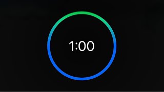 1 Minute Relaxing Study Timer 🔵🟢 | Blue Green Focus Countdown | Lofi Chill Music