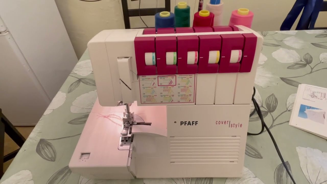 Pfaff Coverstyle 4850 einfädeln und Programm Nummer 9 , 5 faden #pfaff #cover #4850