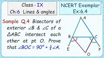 Sides AB and AC of ∆ABC are produced to pt E and D respectively. If bisectors of ∠CBE and ∠BCD meet