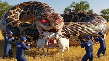 Hero Battles Giant Python to Rescue Trapped Goat