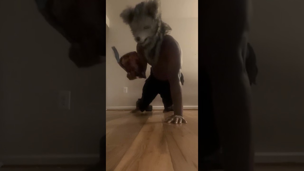 Dog Ningen Does Push Ups