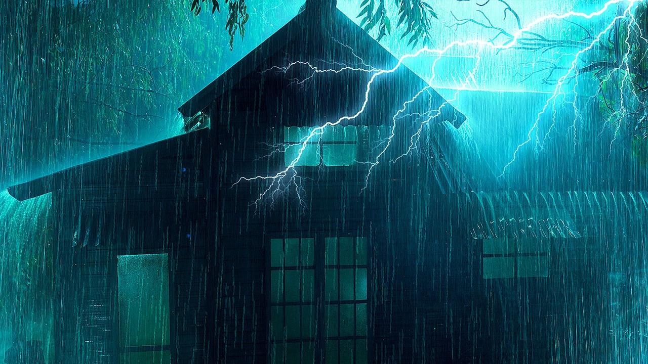 Tempestade Forte no Telhado de Zinco ⛈ Som de Chuva Pesada e Trovões Assustadores para Dormir