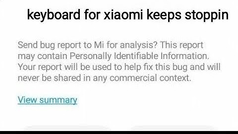keyboard for xiaomi keeps stopping