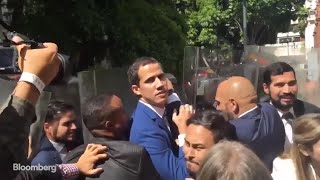 Watch: Venezuelan Opposition Leader Guaido Is Blocked From Congress