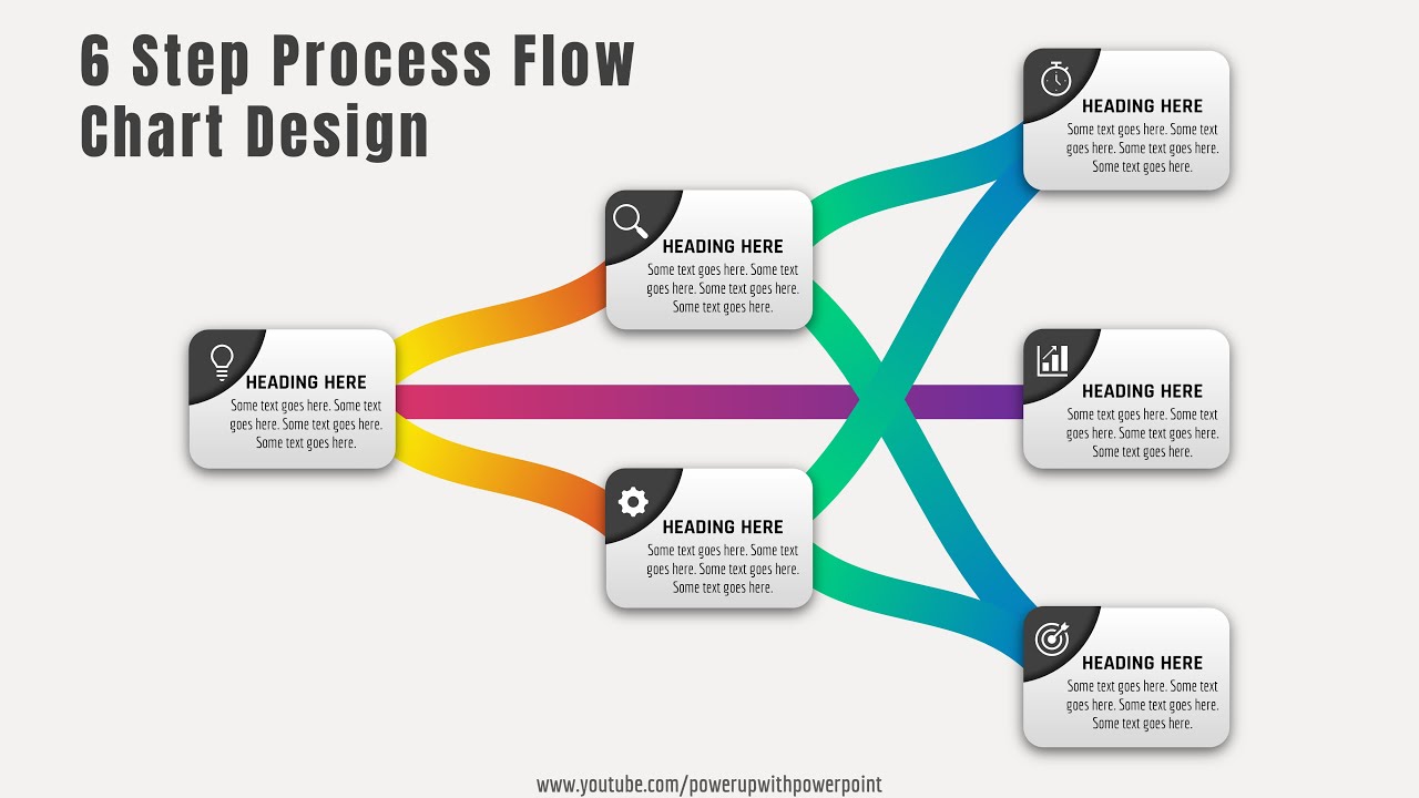 42.[PowerPoint] Create 6 Step Process Flow Chart Design | Tutorial | Free  Slide | PPT Template - YouTube