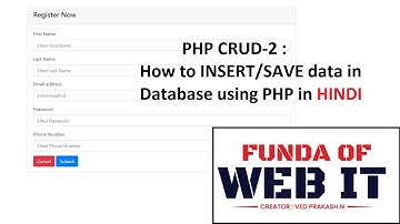 PHP CRUD-2: How to insert data into database in php in HINDI