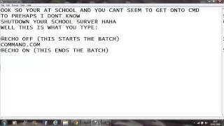 Batch Tutorial 1 (how to open cmd at school)
