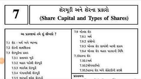 ધો.11 કોમર્સ  S.P.&C.C. - 7. શેરમૂડી અને શેરના પ્રકારો ભાગ-1...