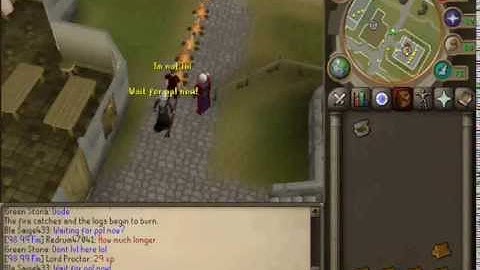 Runescape: Lord Proctor gets 99 firemaking (fm)