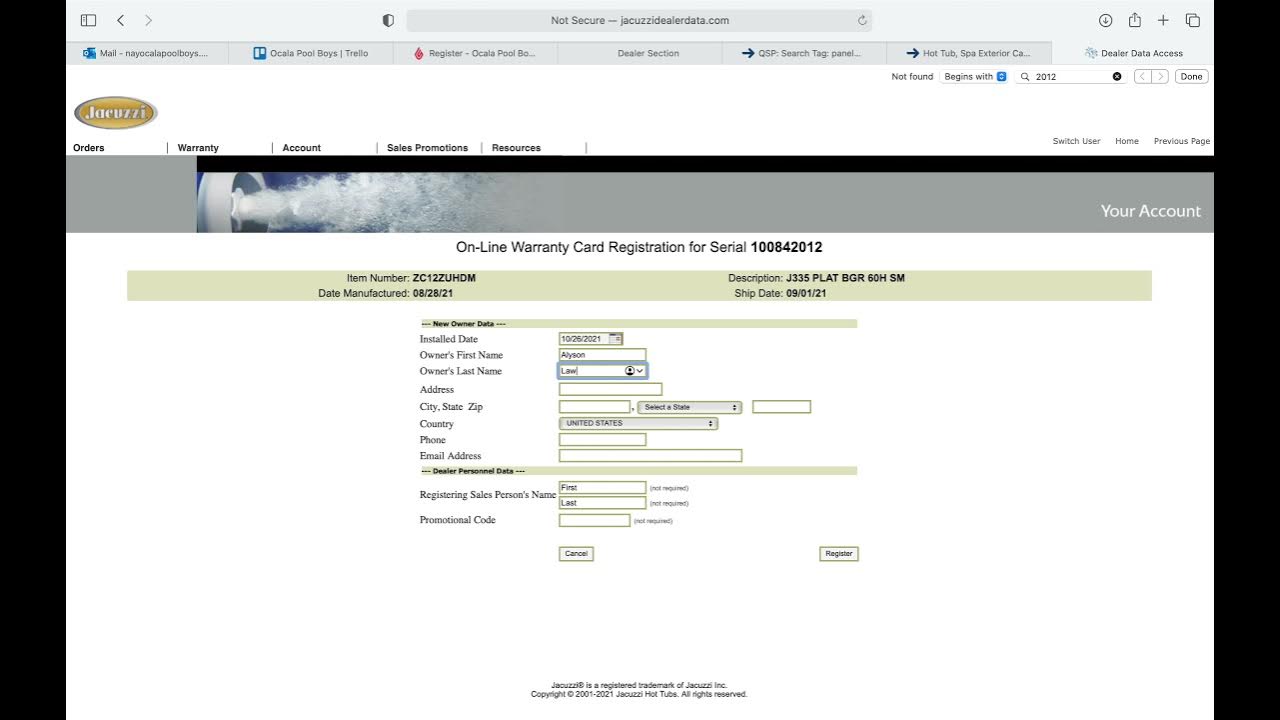 How To Register a Jacuzzi Warranty YouTube