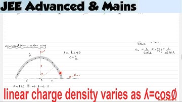 6) Physics | Electrostatics JEE Adv | E due to a semicircular wire with linear charge density varies