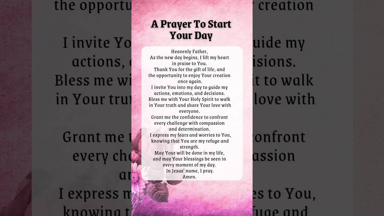 A Morning Prayer For Today To Start Your Day