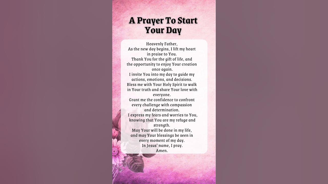 A Morning Prayer For Today | A Prayer To Start Your Day