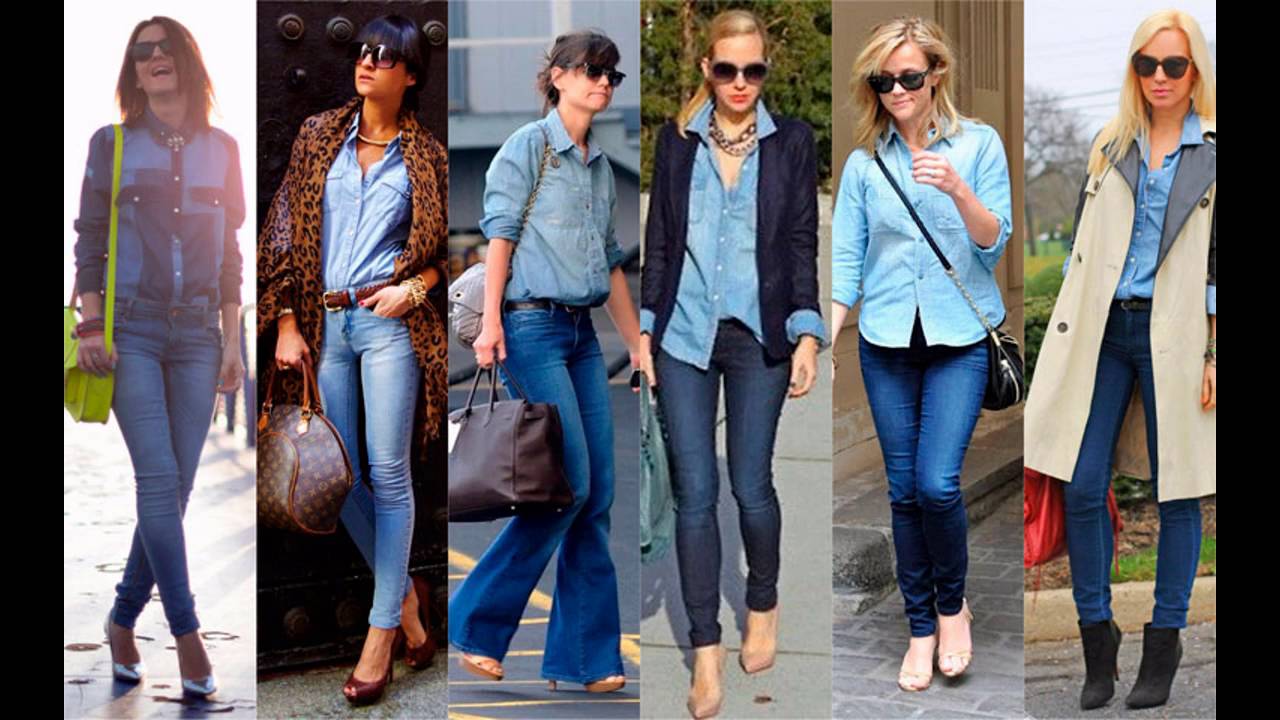 Las últimas tendencias Como jeans con blusas - YouTube