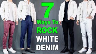 7 Ways To ROCK White Denim Jacket | Men’s Outfit Ideas