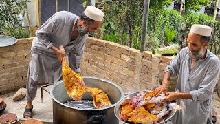 Mutton Leg Steam Roast | Dum Pukht Recipe | 12 Full Goat Legs Fry Recipe | Pakistani Street Food