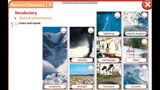 Excel 7 module 7 p75 Natural Disasters Vocabulary
