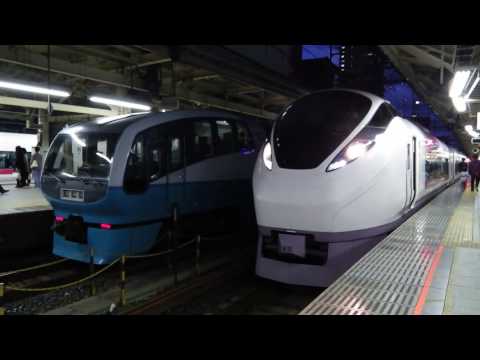 JRE657系K7編成特急ひたち号品川行き東京駅発着シーン