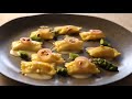 Agnolotti cooking and plating