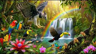 4K Tropical Paradise 🌈 Amazon Rainforest Birds 🦜🌿 & Soft Piano screenshot 3