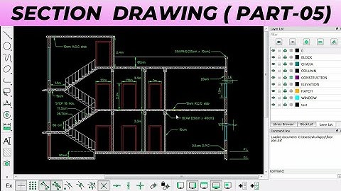 How to draw sectional elevation of a building in Librecad || part-05 || librecad tutorial in hindi