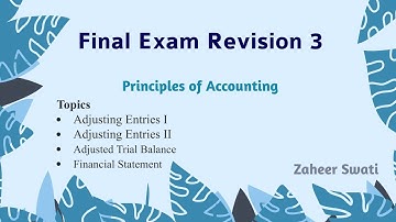 Final Exam Revision 3  I   Principles of Accounting Workbook   I   Zaheer Swati