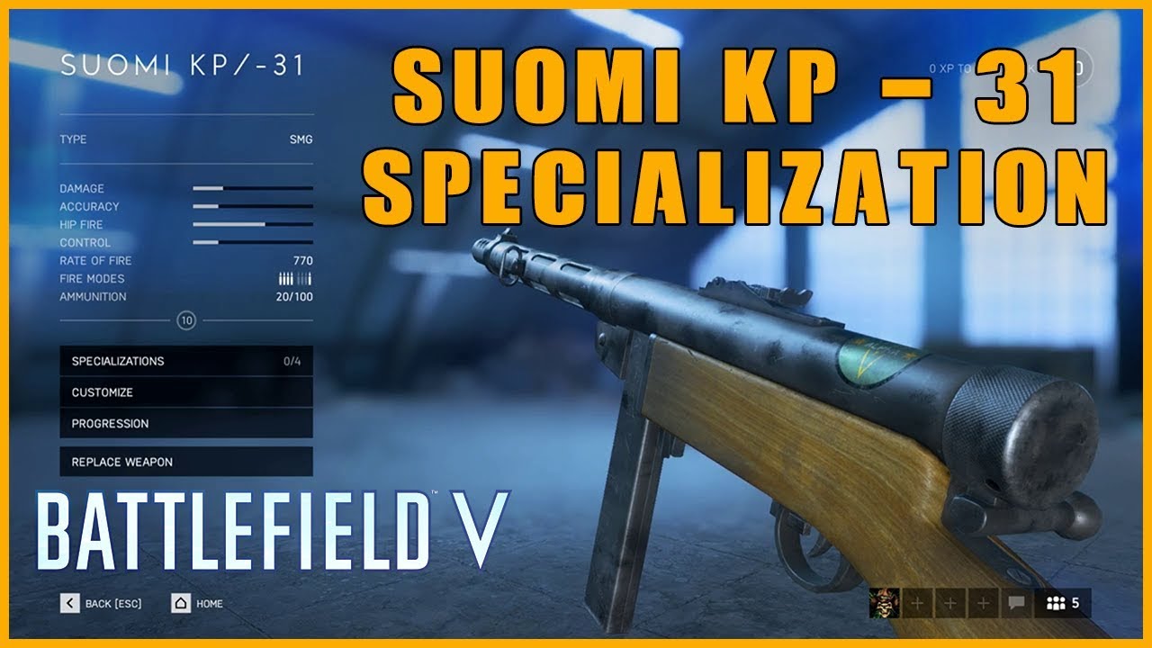 ⭐️ Battlefield V - Suomi KP - Weapon Specialization Quick Guide