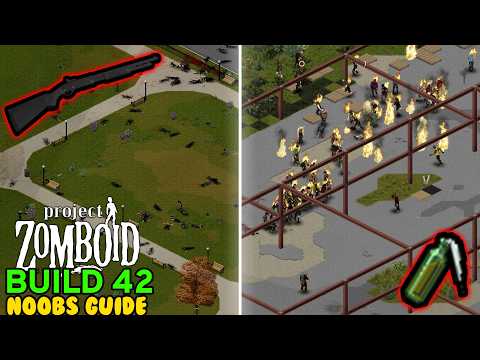 Massacring Your First Main Street HORDE In Project Zomboid Build 42 Noobs Guide | Week 6