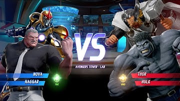 MARVEL VS. CAPCOM: INFINITE NOVA and Haggar vs White Thor and Grey Hulk