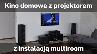Instalacja Hi-fi i kino domowe z projektorem oraz multiroom z głośnikami sufitowymi w Białymstoku
