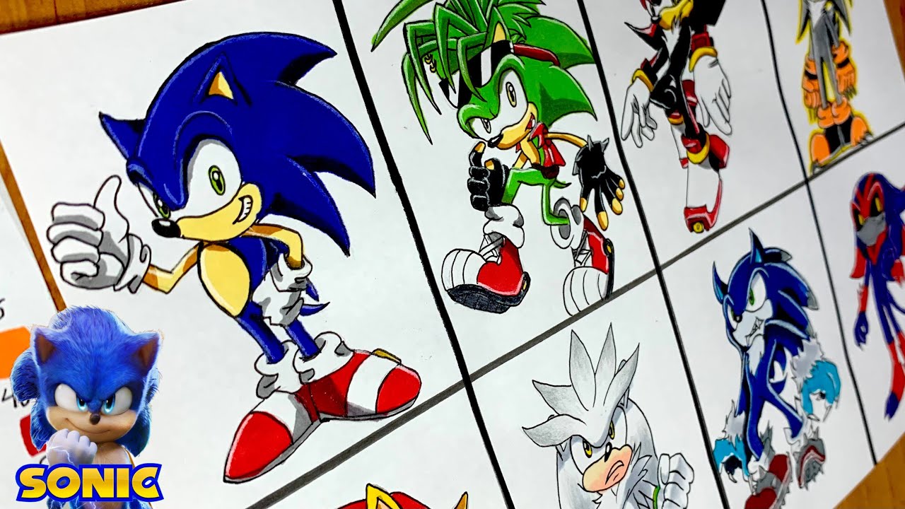 Drawing SONIC in 8 Different Styles 🤩 - YouTube