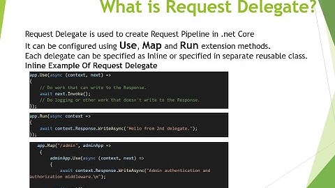What is request delegate | Request Delegate in .net core | Middleware in .net core.