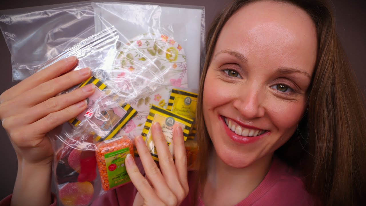 ASMR WHAT'S IN MY CRINKLE BAG❓🥰✨ | Crinkly Samples, Tea Bags, Mini Food *cute* 🐝 Whispered