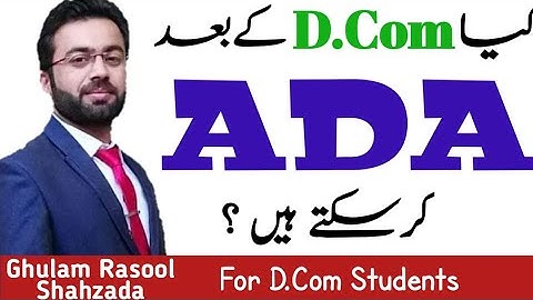 ADA possible after D.Com ?