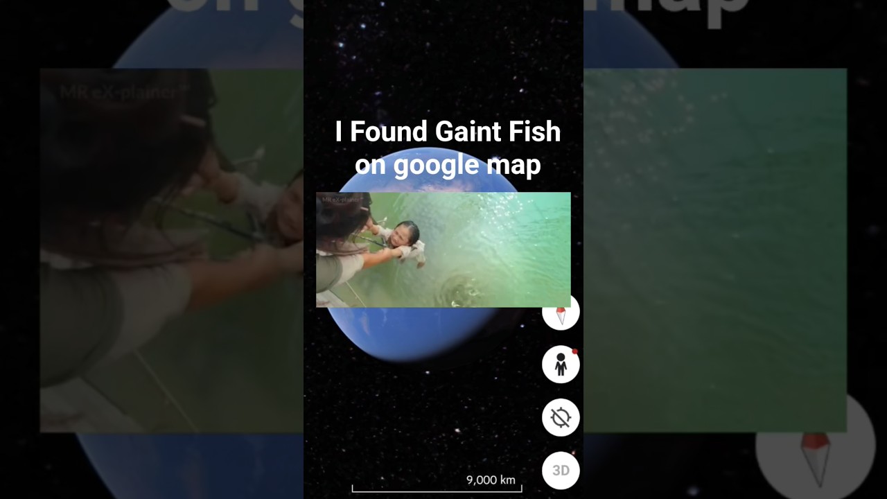 ⁣😶‍🌫️😱I Found Gaint Fish on google map and google earth🗺️#short #reel #explore #mystery #googleearth