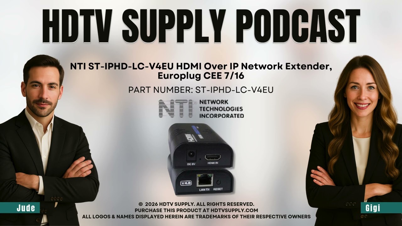 NTI ST-IPHD-LC-V4EU HDMI Over IP Network Extender, Europlug CEE 7/16