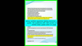 nalmco certified apprentice lighting technician calt study guide 120 questions with 100 correct answ