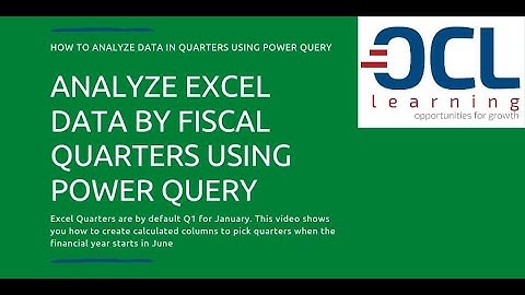 How to Analyze Excel Data by Quarters using Power Query